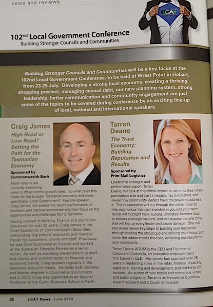 LGAT News September 2014 Edition Highlights the LGAT Conference Speakers Tarran Deane, Craig James & More