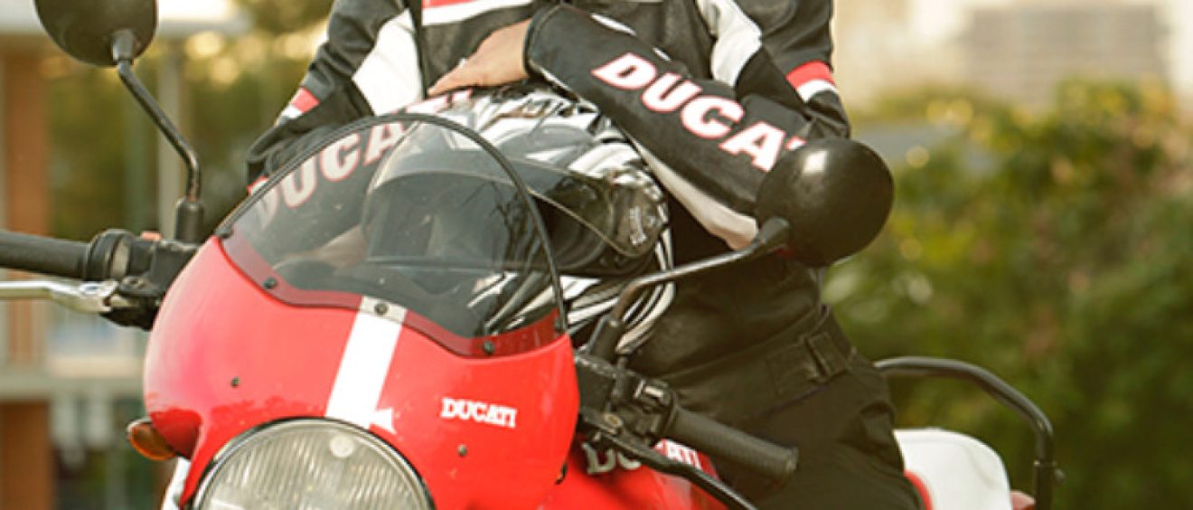 Tarran Deane author, Transformation Specialist and Change Professional, Ducati Enthusiast on her Ducati 600